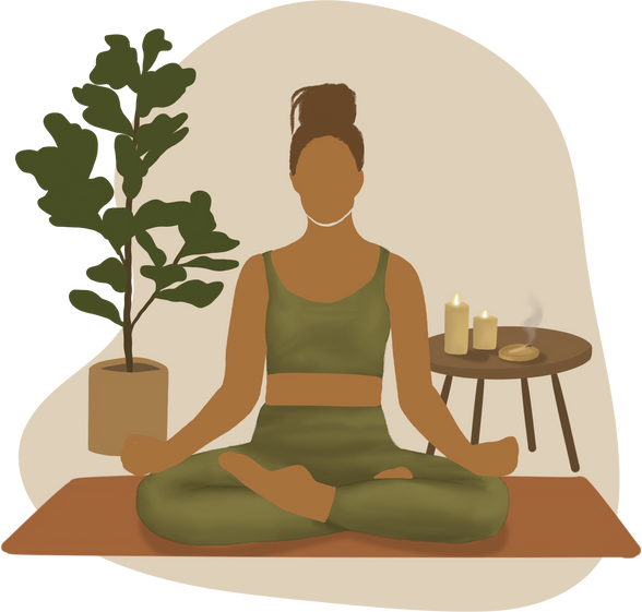 Modern Mixed Media Woman Doing Yoga