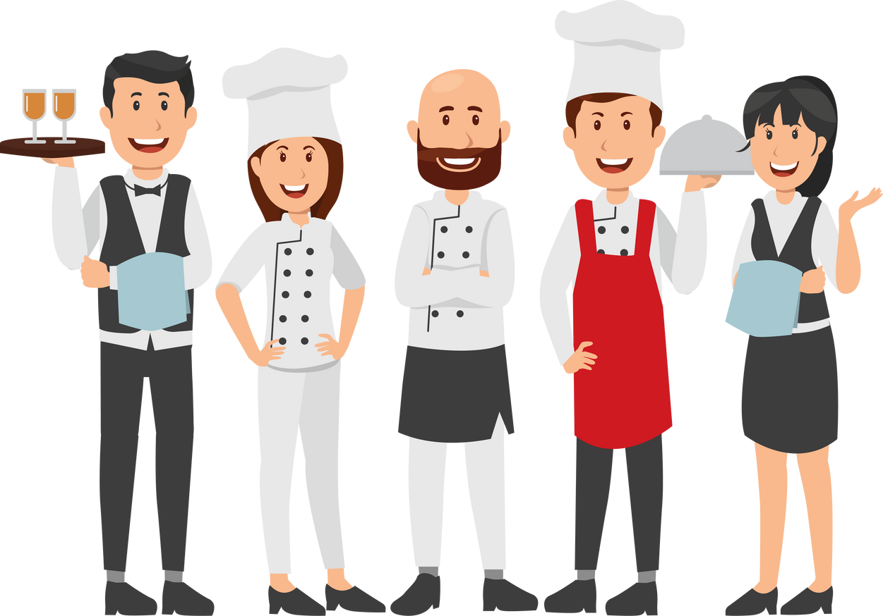 Set of Kitchen Staff Cartoon